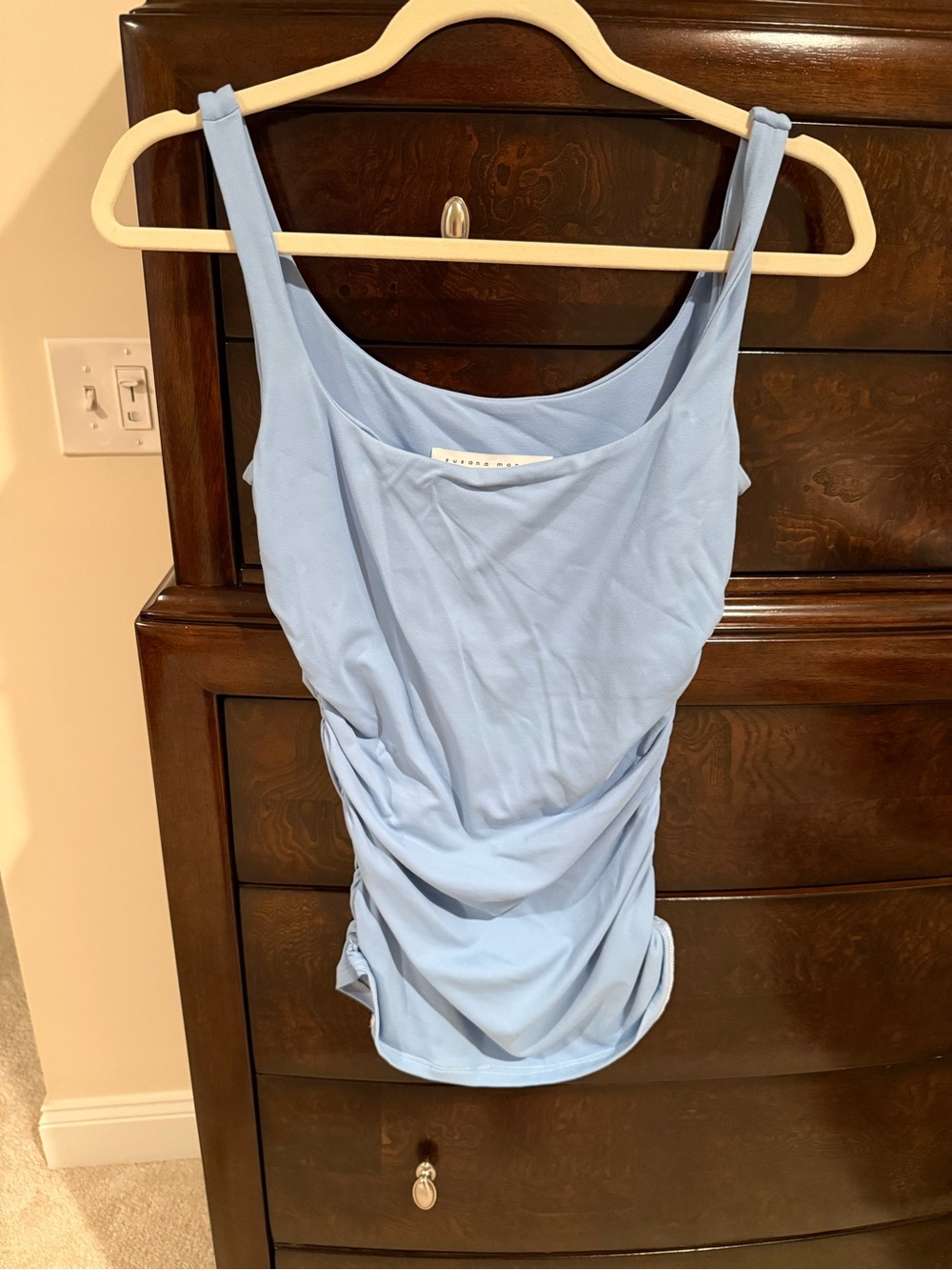 Periwinkle blue Ruched Tank Top - Women